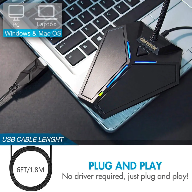 MICROFONE DE PESCOÇO DE GANSO USB G006